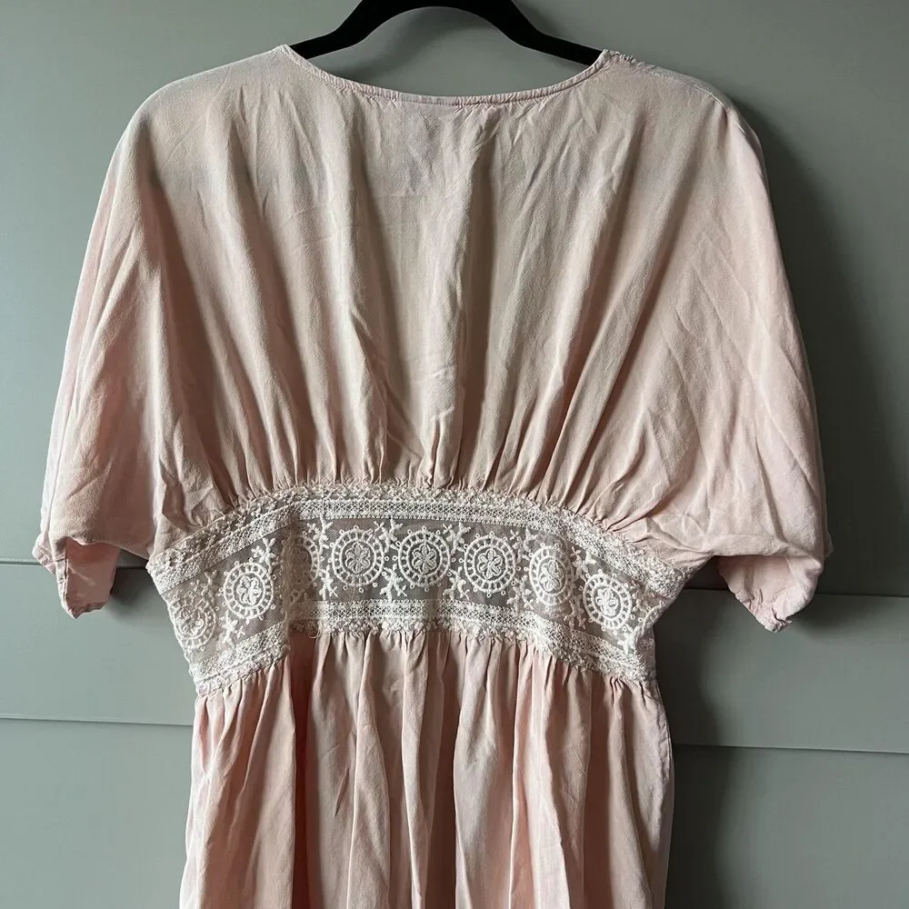 Vince Camuto Pink Lace-Trim Swim Coverup PRICE FIRM!